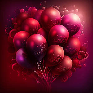 Geburtstagsballons in rot und lila