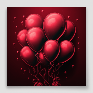 Geburtstagsballons rot mit weißem Rahmen 006