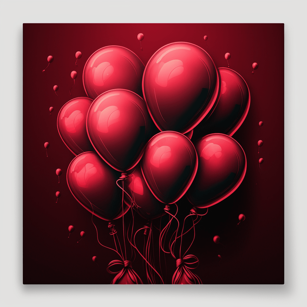 Geburtstagsballons rot mit weißem Rahmen 006