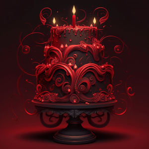 Bild mit Geburtstagstorte und Kerzen in rot_Version_008
