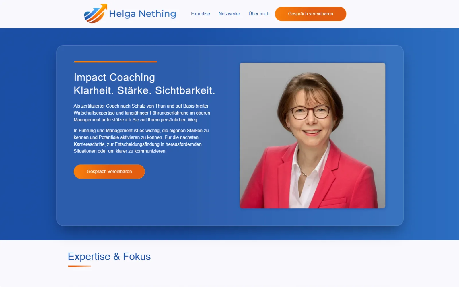 Startseite von hnt-coaching.de, gestaltet von Michaela Werner